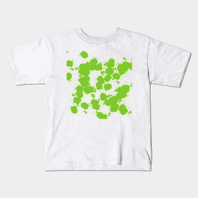 Lime Splatter Abstract Kids T-Shirt by LiaIsabellaArt